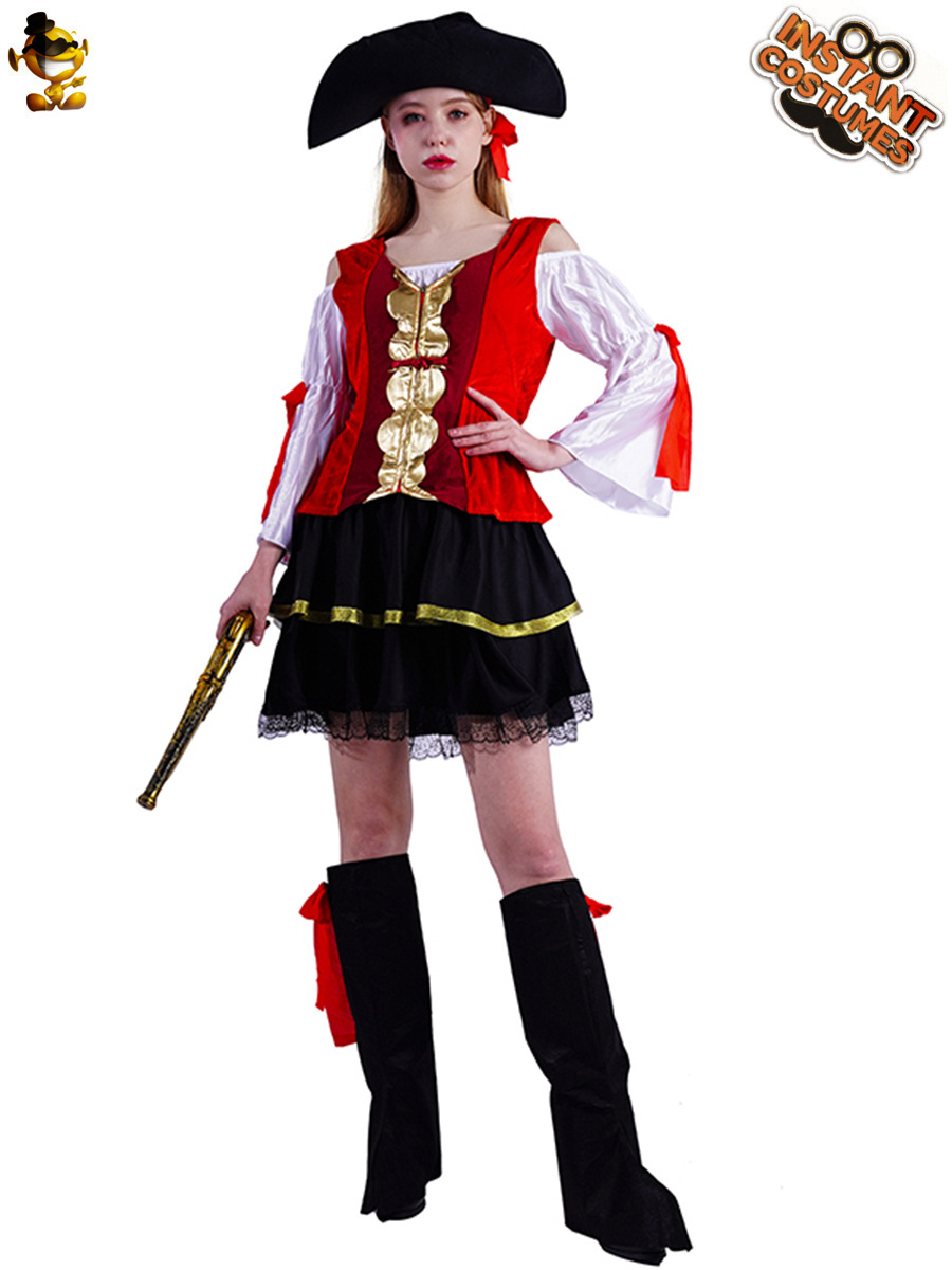 Halloween hombres y mujeres pareja de corte Barco Pirata princesa Cosplay rendimiento etapa traje del partido image 4
