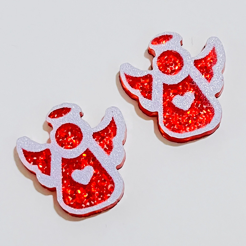 Original Design Letter Heart Shape Wood Stoving Varnish Womenu0027S Ear Studs 1 Pair