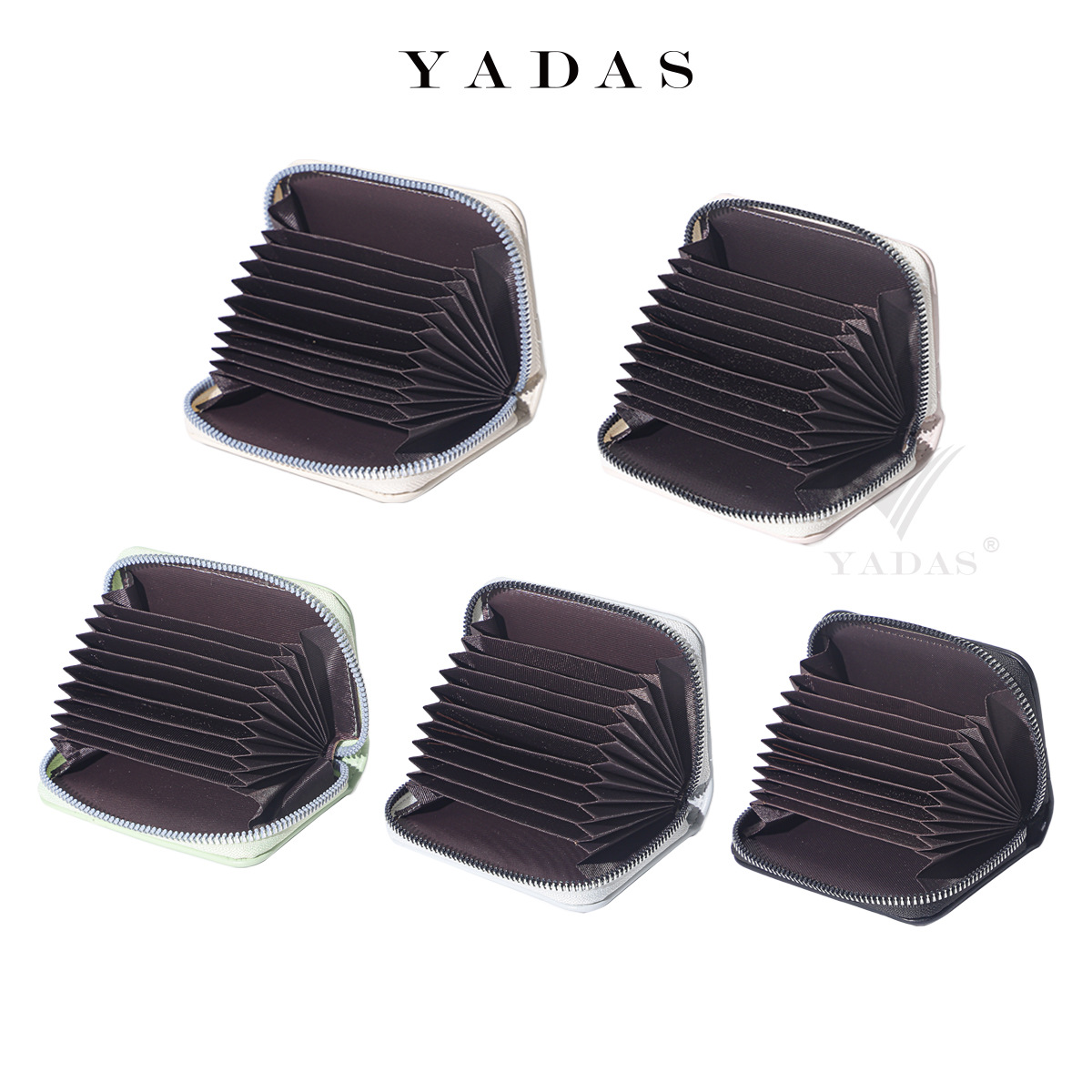 Xiaoxiang bolsa de tarjetas para mujeres YADAS PU de alto nivel corto tres plegables billetera