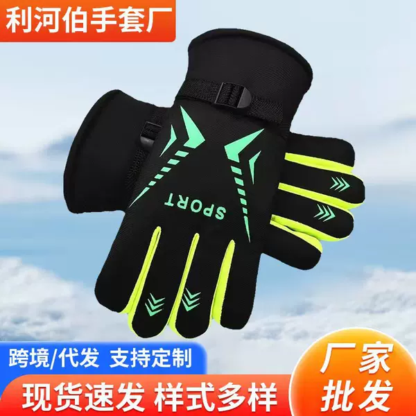 Factory Gloves for Winter Warmth, Electric Vehicle Riding, Skiing, Windproof, Cold-Resistant, Motorcycle Riding, Fleece-Lined, Non-Slip, Thickened Gloves