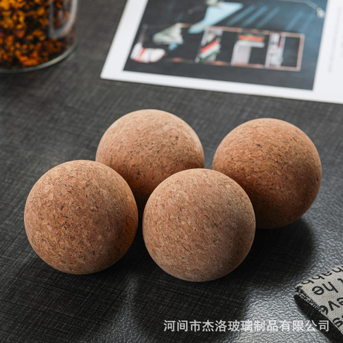 Glass bottle ball sealed jar coffee bean storage box kitchen grain storage jar creative cork tea jar