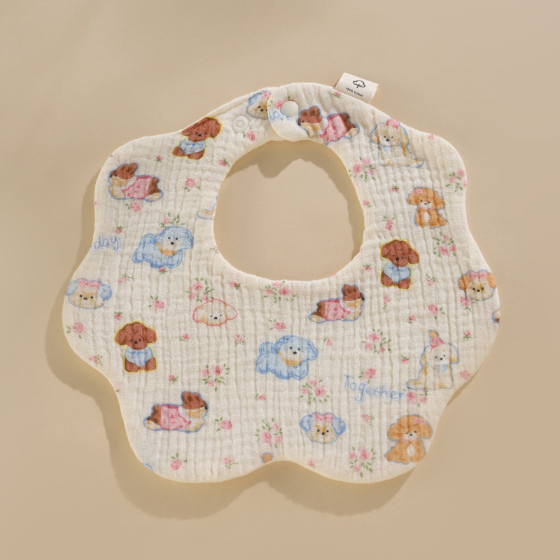 Babero de algodón para bebés Clase A babero de gasa de algodón para niños Toalla de saliva para recién nacidos de gasa suave de seis capas