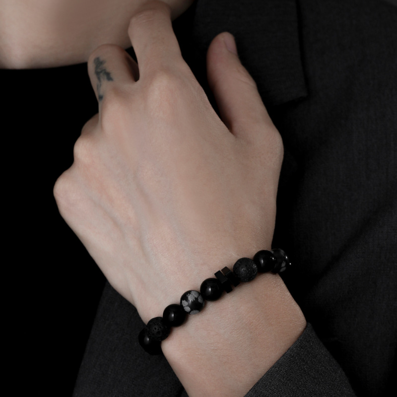 Geometric, Star Pattern IG Style Simple Style Geometric Star Natural Stone Titanium Steel Beaded Couple Bracelets