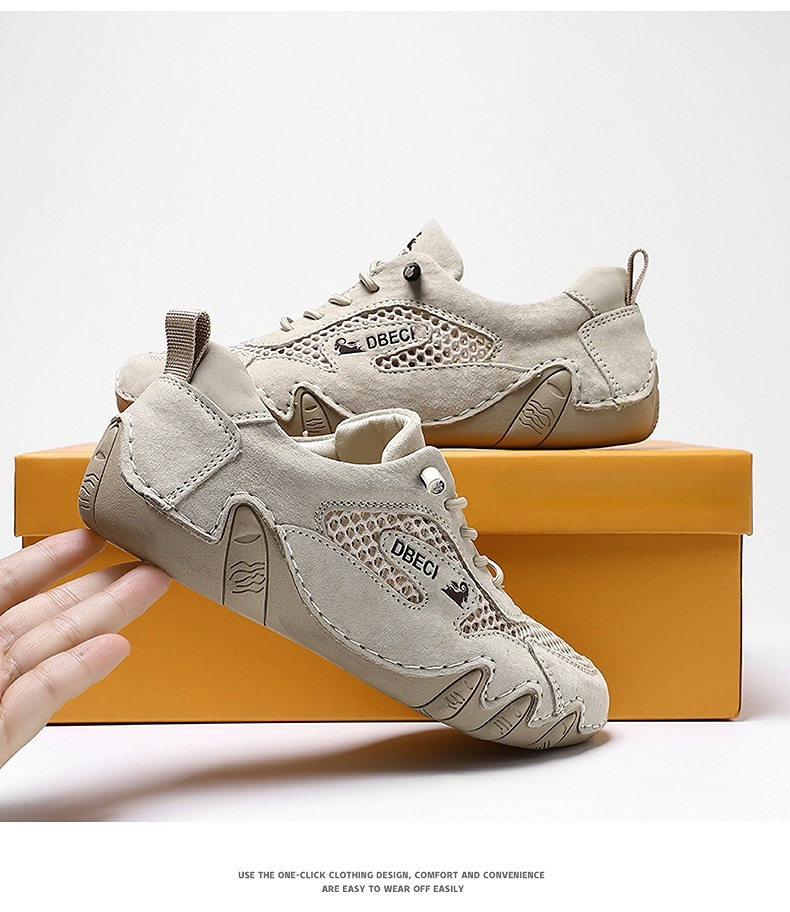 Giày thể thao unisex cỡ lớn thoáng khí lưới mùa hè, đế bằng — 661 Màu đen, 661 màu cát, 661 màu hồng, 661 màu nâu chi tiết 37