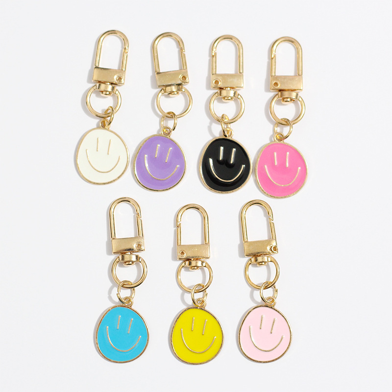 Source Factory Smiley Face Pendant Gold Metal Zinc Alloy DIY Pendant Accessories Keychain Accessories Wholesale
