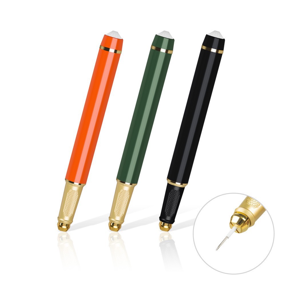 New short-handle single-head manual pen with diamonds, eyebrow, eye, and lip shading pen, light luxury eyebrow tattooing and embroidery tool