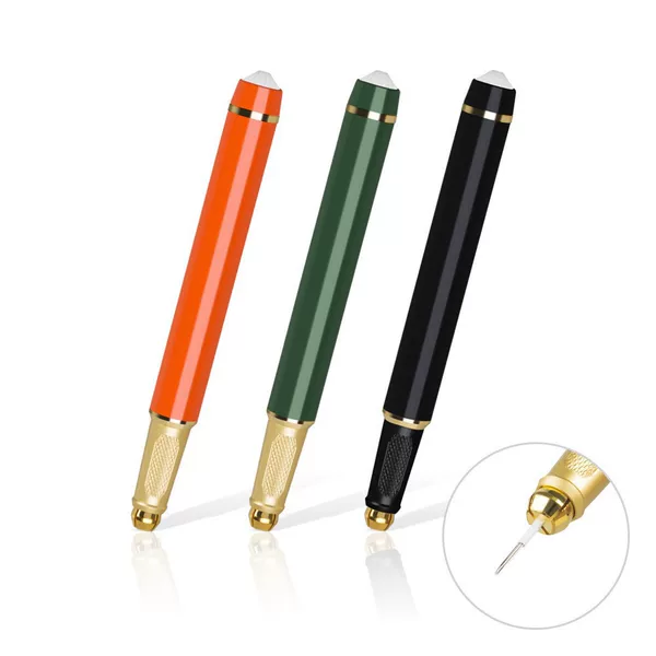 New short-handle single-head manual pen with diamonds, eyebrow, eye, and lip shading pen, light luxury eyebrow tattooing and embroidery tool