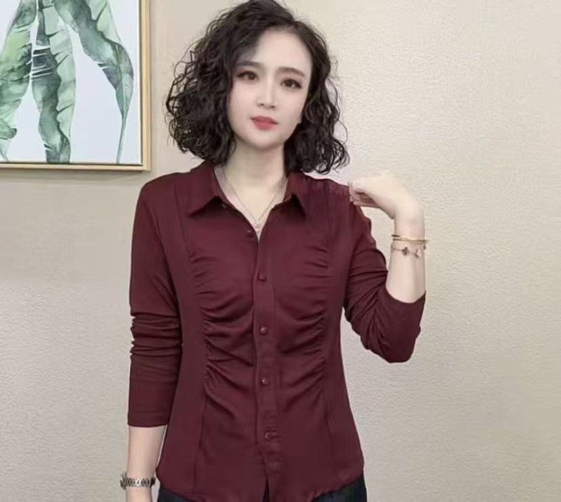 一件代发直播爆款2025秋季新款长袖衬衫女打底衫显瘦T恤上衣开衫|undefined