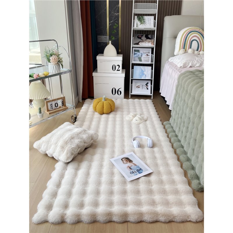 New Cream Style Bubble Velvet Carpet Bedroom Bedside Plush Blanket Living Room Bay Window Sofa Blanket Cloakroom Floor Mat