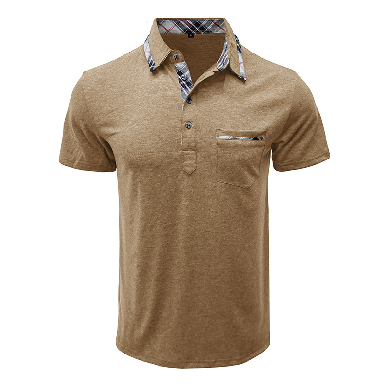 Verano nuevo estilo de los hombres europeos y americanos camiseta de solapa de manga corta para hombres de comercio exterior camisa POLO para hombres Amazon casual top al por mayor