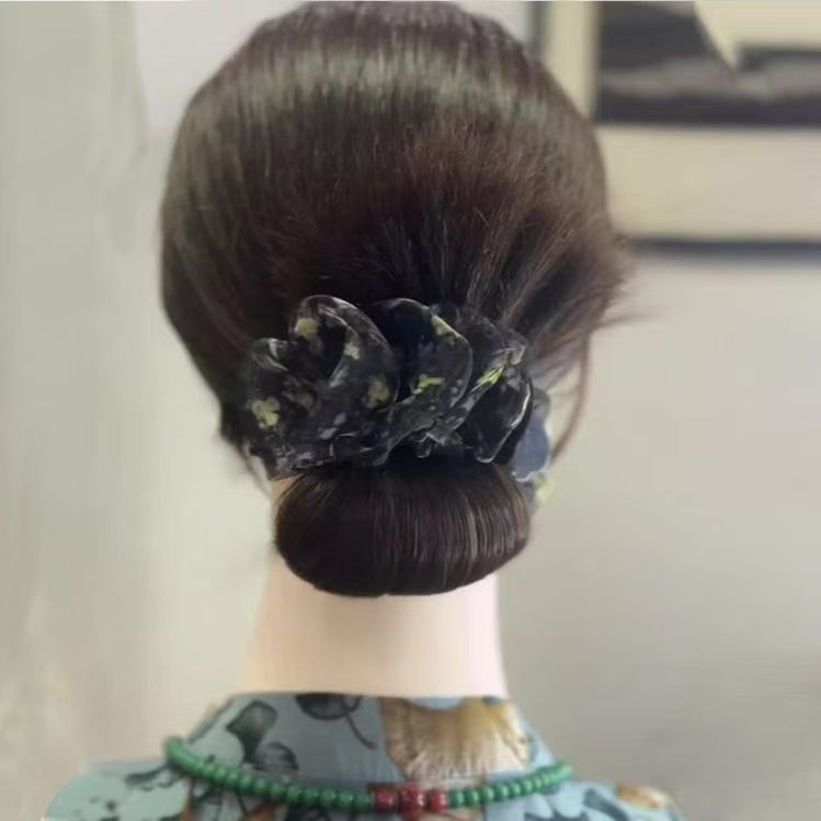 ハイエンドプリントシフォンしわヘアクリップ女性用 L サイズ 2025 新しいヘアクリップ後頭部シャーククリップヘアアクセサリー|undefined