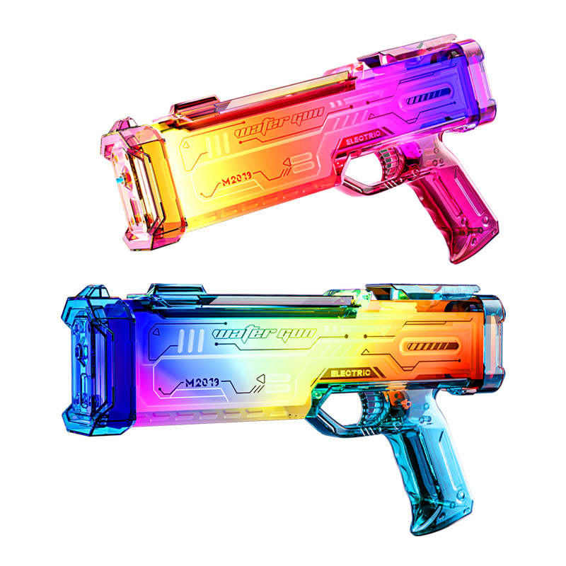 Nuevo estilo de moda para jugar con pistolas de agua eléctricas de color fantasía de luces frescas y coloridas, pistolas de agua dinámicas de luz creativas para niños