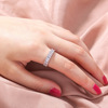 Cute jewelry, zirconium, universal ring with stone, wedding ring, European style, on index finger