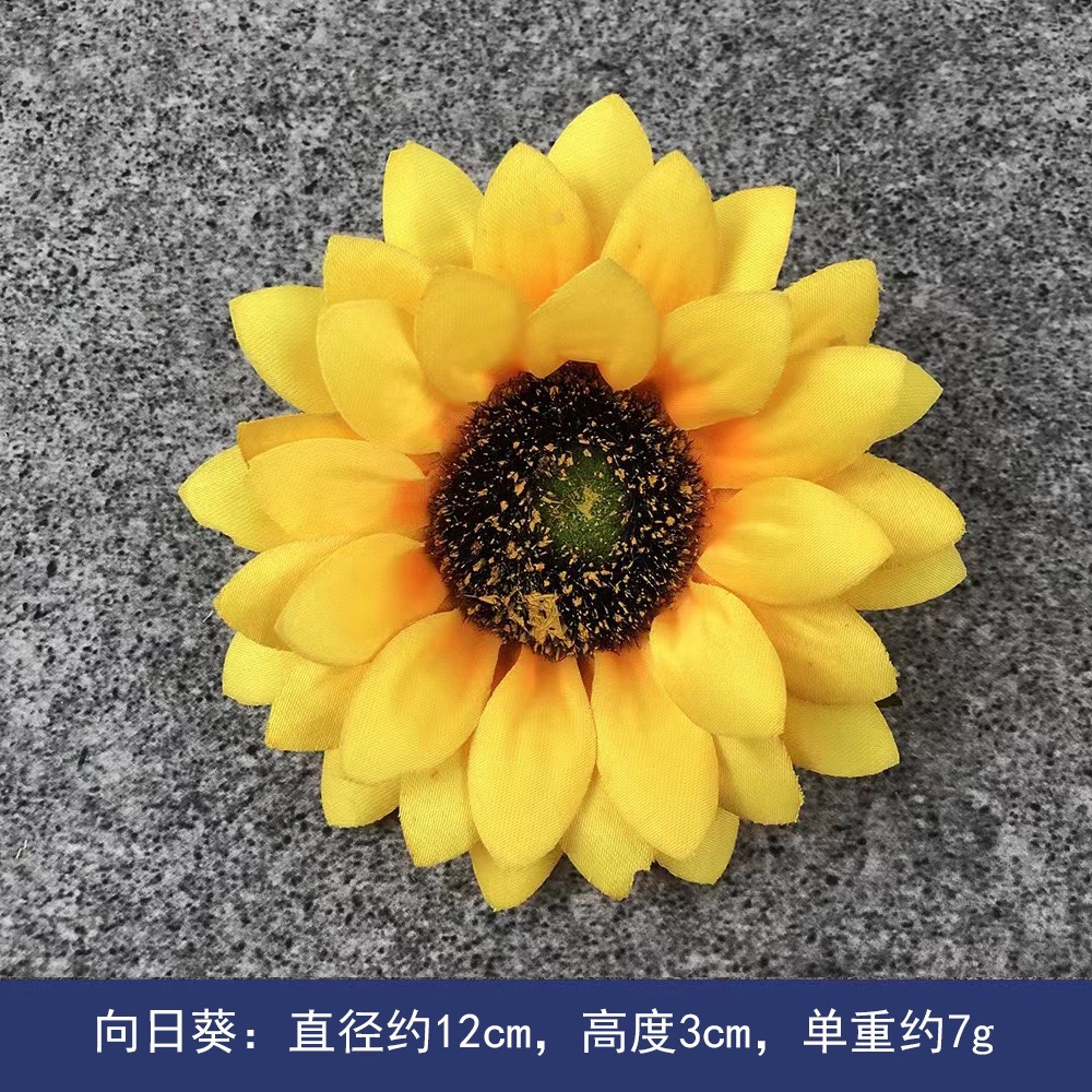Flores de girasol simuladas girasoles cabeza de girasoles al por mayor DIY accesorios de flores falsas flores de baile ropa de decoración flores