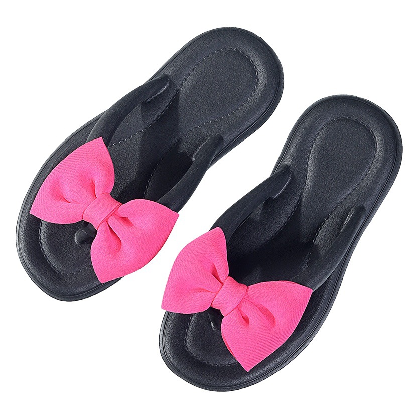 Zapatillas Eva desodorante zapatillas de suela gruesa sensación de caca zapatillas suaves casa playa bowknot flip flops en stock al por mayor