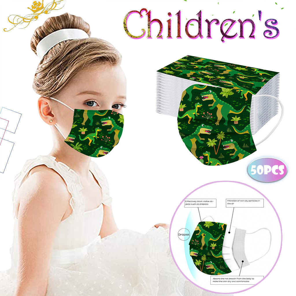 Cartoon dinosaur printing children disposable Mask pupil child disposable dustproof ventilation three layers Hoods