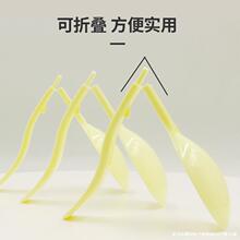 一次性折叠勺子酸奶布丁八宝粥蛋糕勺独立包装pp加厚塑料折叠勺