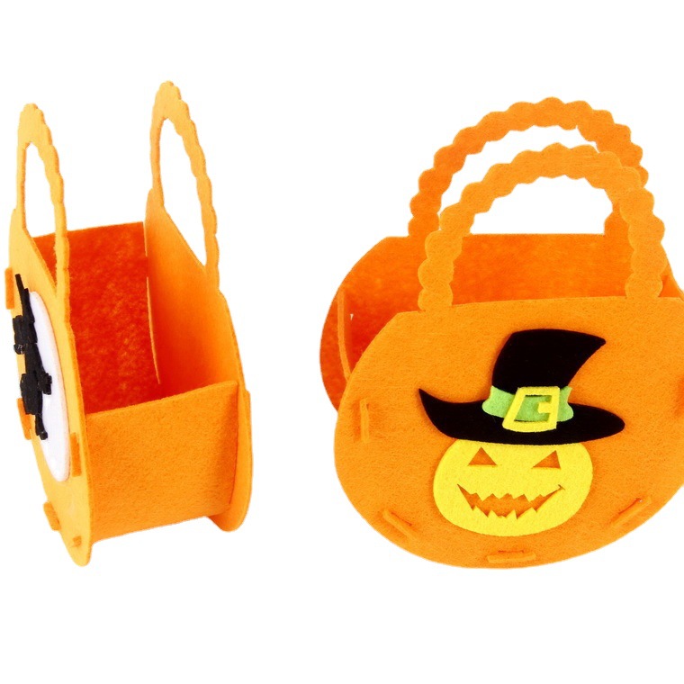 Bolsa de dulces portátil transfronteriza para niños creativos de Halloween Bolsa de regalo no tejida de bricolaje Bolsa de regalo de tela de fieltro tridimensional