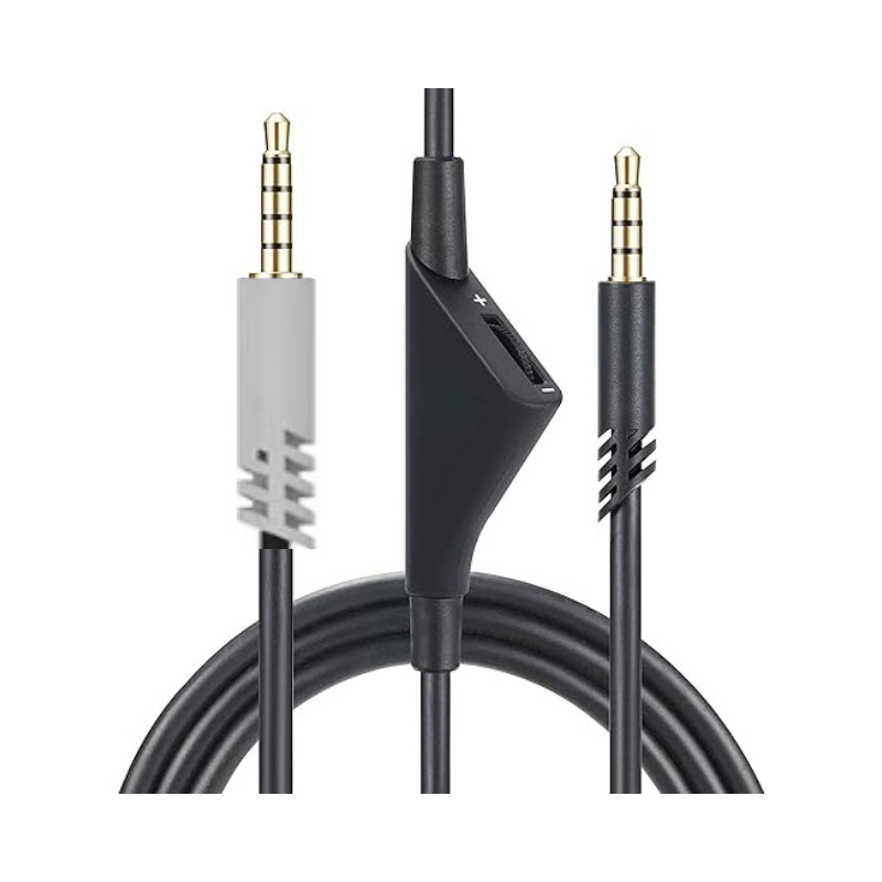 Aplicable a Logitech AstroA10 A30 A40 auricular cable polea botón de ajuste mudo cable de audio tejido
