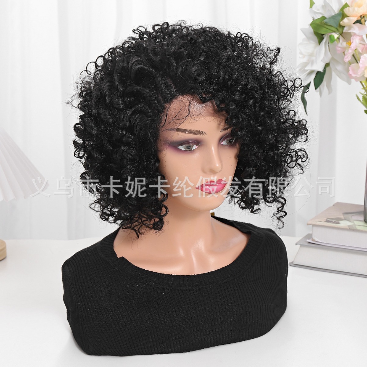 NEWLOOK nueva peluca transfronteriza europea y americana de cabello de encaje real cubierta de cabeza.