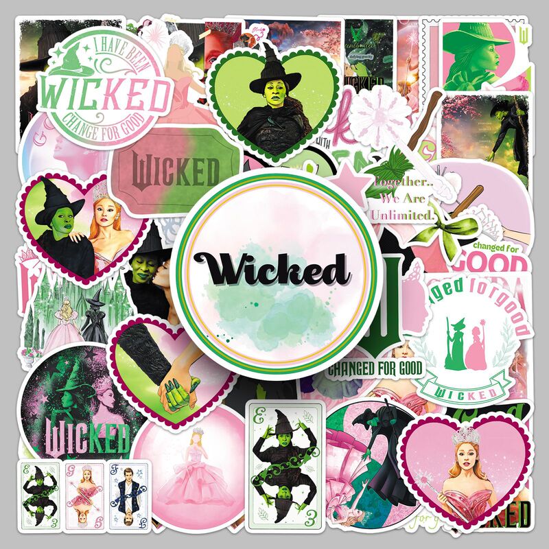 50 Magic Wicked Witch Stickers Wicked Movie Personality Surrounding Car Notebook Stationery Hand Account Stickers