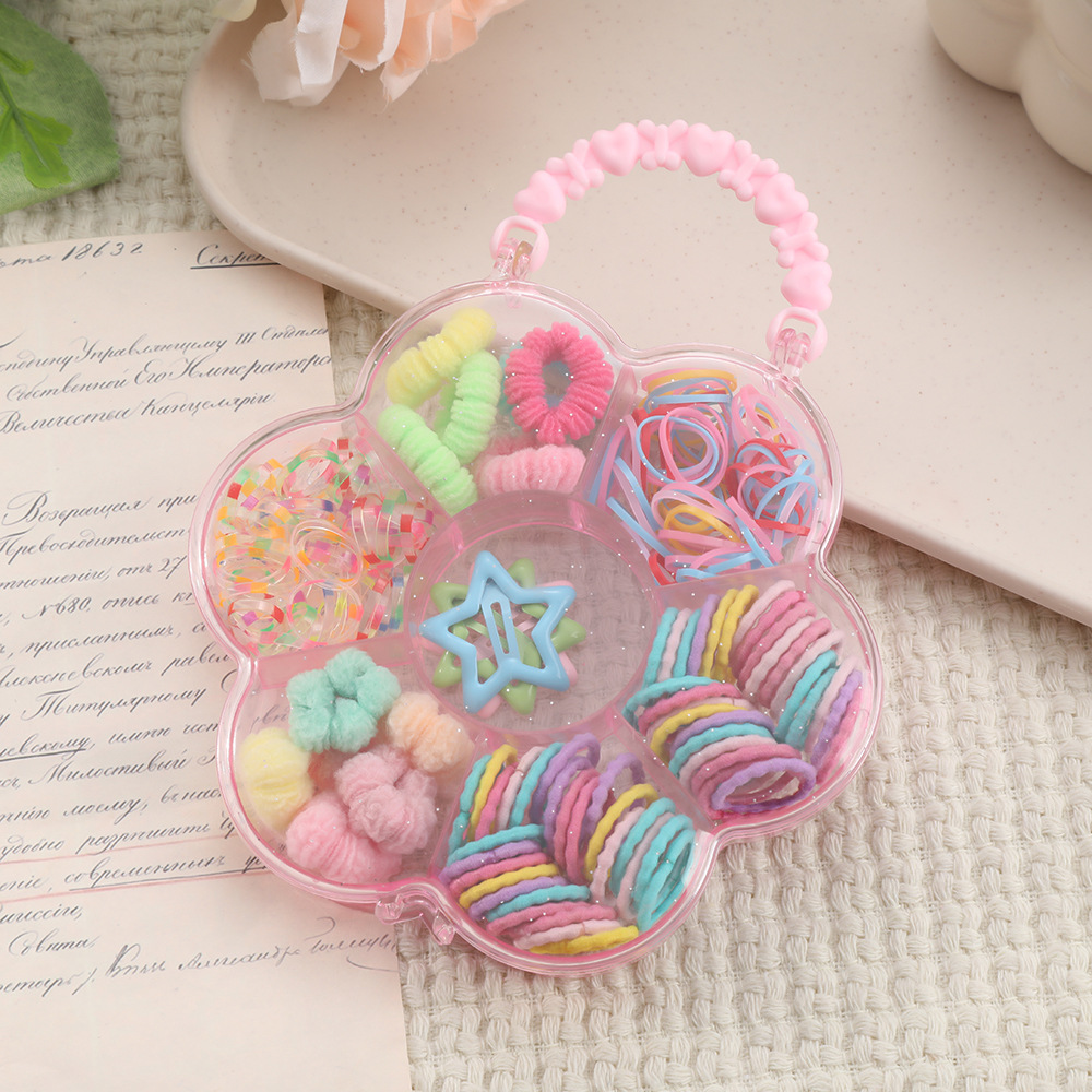 Juego de Accesorios para el Cabello Infantil con Caja de Regalo de Plástico y Resina para Niñas