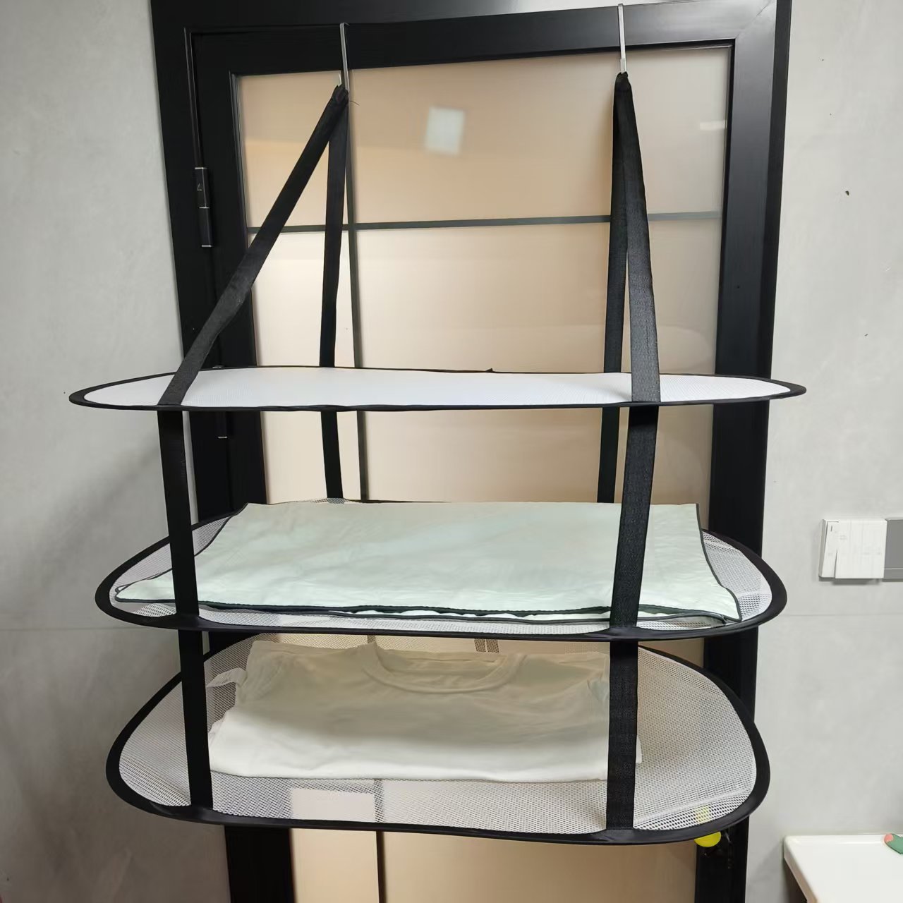 Cross-Border Popular Factory Dropshipping Foldable Rectangular Clothes Drying Basket Multi-Functional Household Underwear and Socks Drying Rack Net