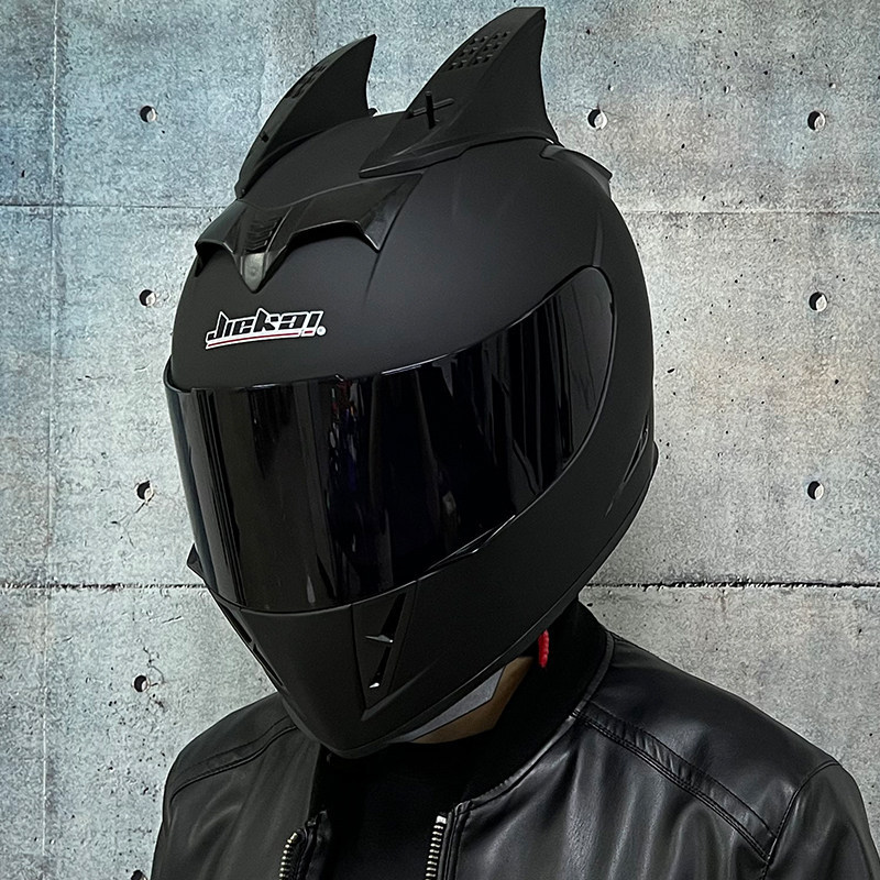 JIEKAI coche eléctrico bicicleta casco hombres y mujeres casco completo cuatro estaciones doble espejo bluetooth personalidad casco gris mentira carrera