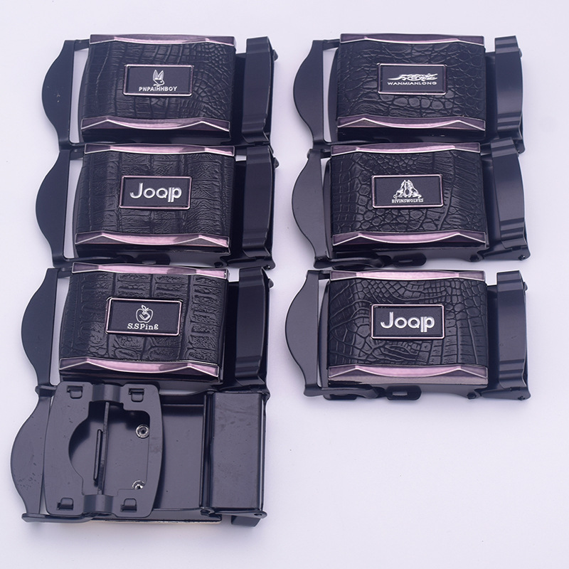 4.0cm black leather toothless snap silver label