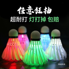 发光羽毛球带灯高弹力夜间发亮夜光羽毛球防风耐打LED夜光晚上用