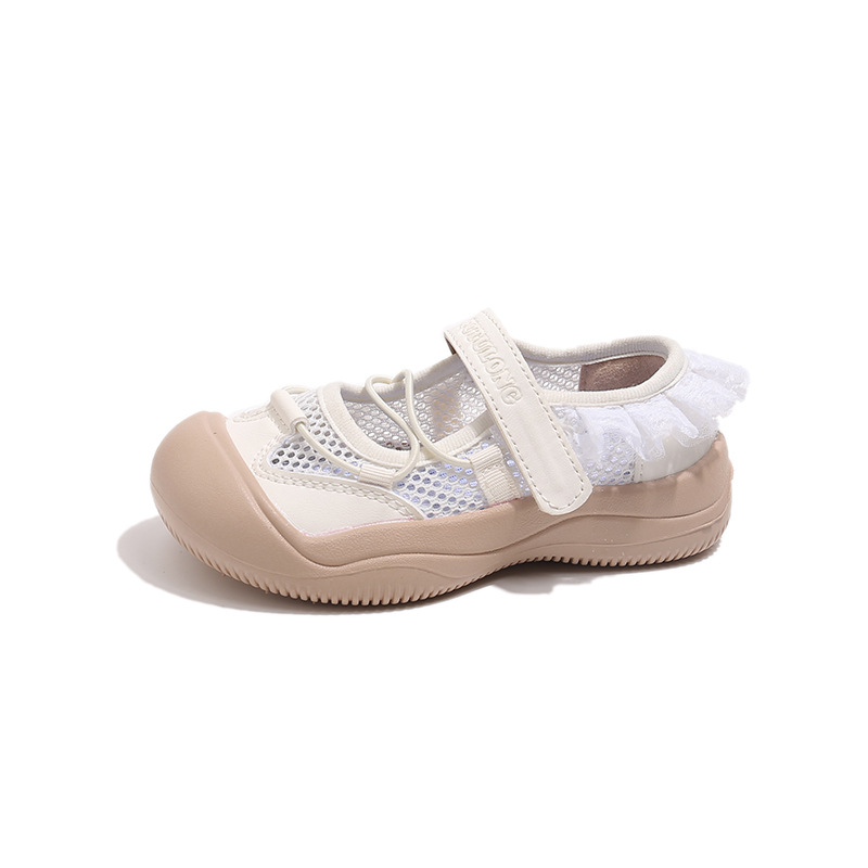 Sandálias deportivas para niñas 2025 verano nuevo niño de malla encaje zapatos casuales para niñas zapatos de malla transpirables image 7