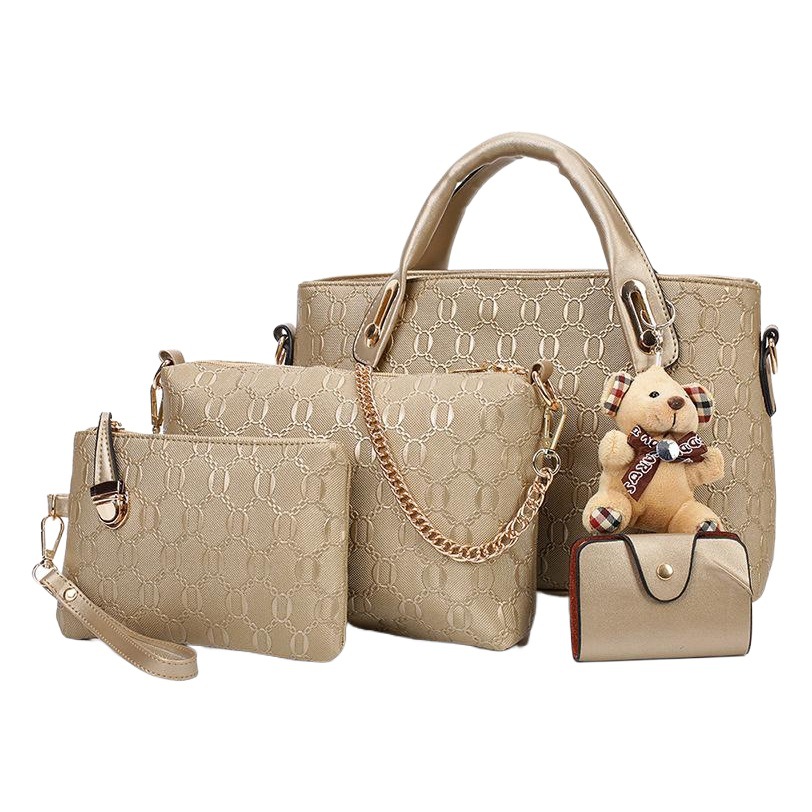 Bolso de Mujer 2023, Conjunto de Cuatro Piezas Estilo Europeo y Americano, Bolso de Madre e Hija, Bolso de Hombro de Gran Capacidad, Bolso Bandolera, Fabricante Mayorista, Diseño Repujado