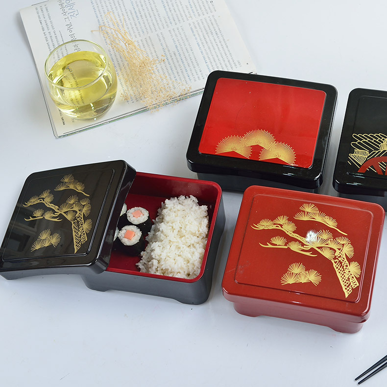 Japanese-Style Commercial Melamine Tableware Eel Box Sushi Box Takeaway Box Bento Box Retro Style Lunch Box Portable Lunch Box