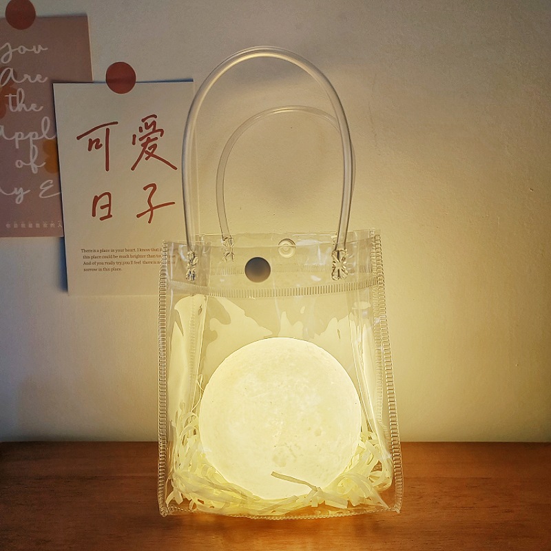 # 달빛 무드등 - *10CM + 투명 선물 봉투/라피아