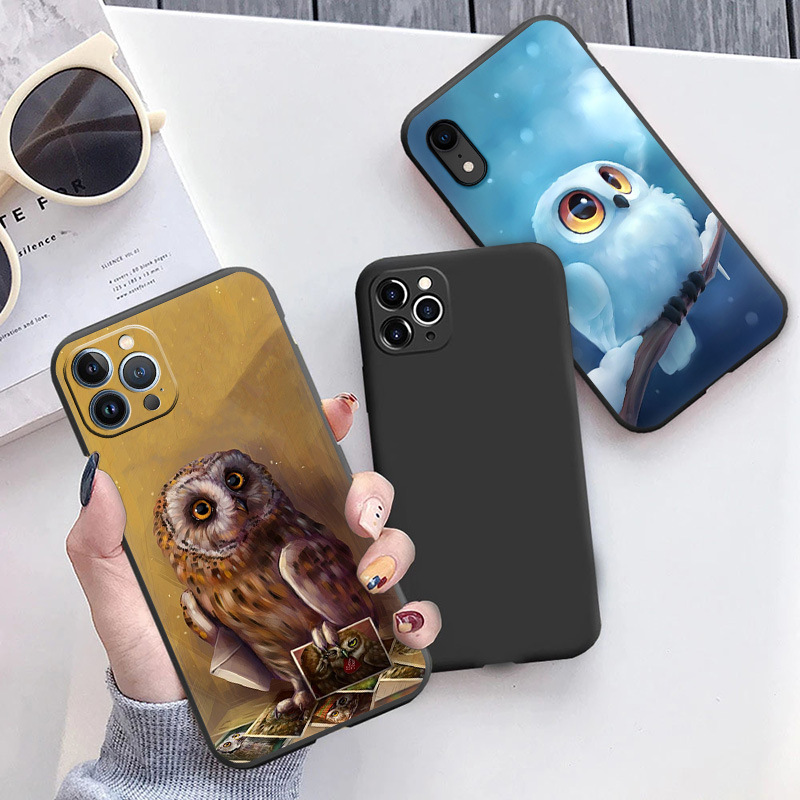 for apple iphone mini cute owl cartoon soft camera case