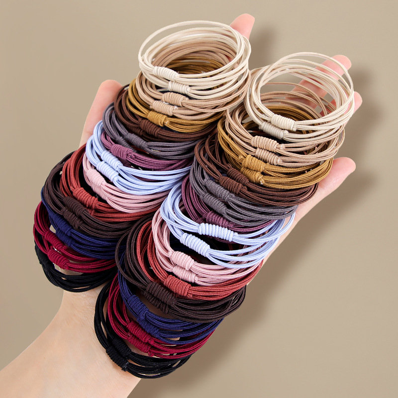 Coletero de pelo 4 en 1 de alta elasticidad para mujer, banda elástica para el pelo, coletero para coletas, accesorio para atar el pelo y trenzar.