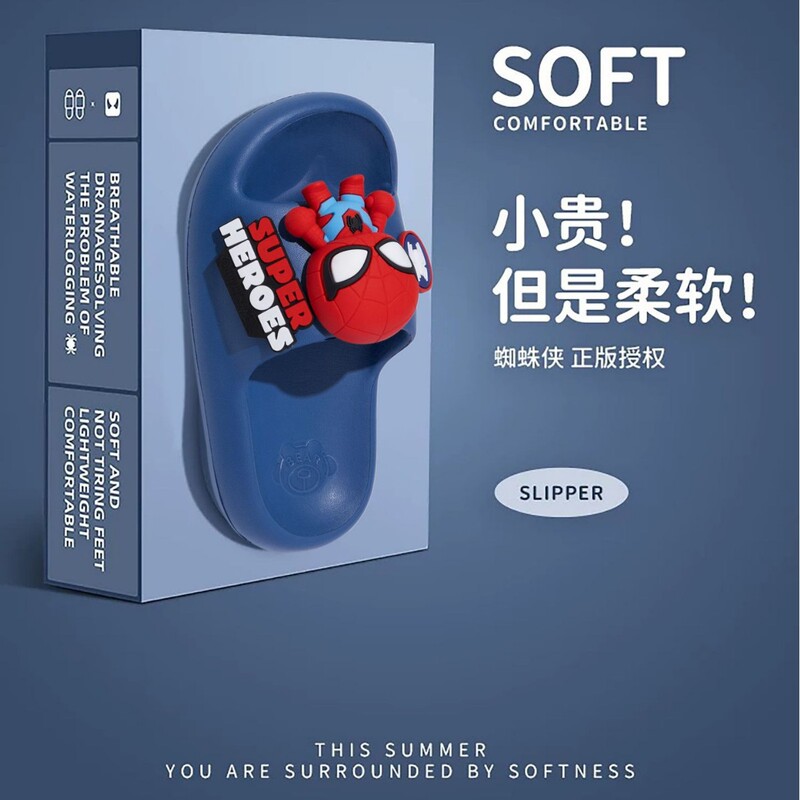 Spiderman cartoon children's slippers summer indoor wear-resistant non-slip baby girl outdoor beach sandals for boys and girls Spiderman cartoon children's slippers summer indoor wear-resistant non-slip baby girl outdoor beach sandals for boys and girls