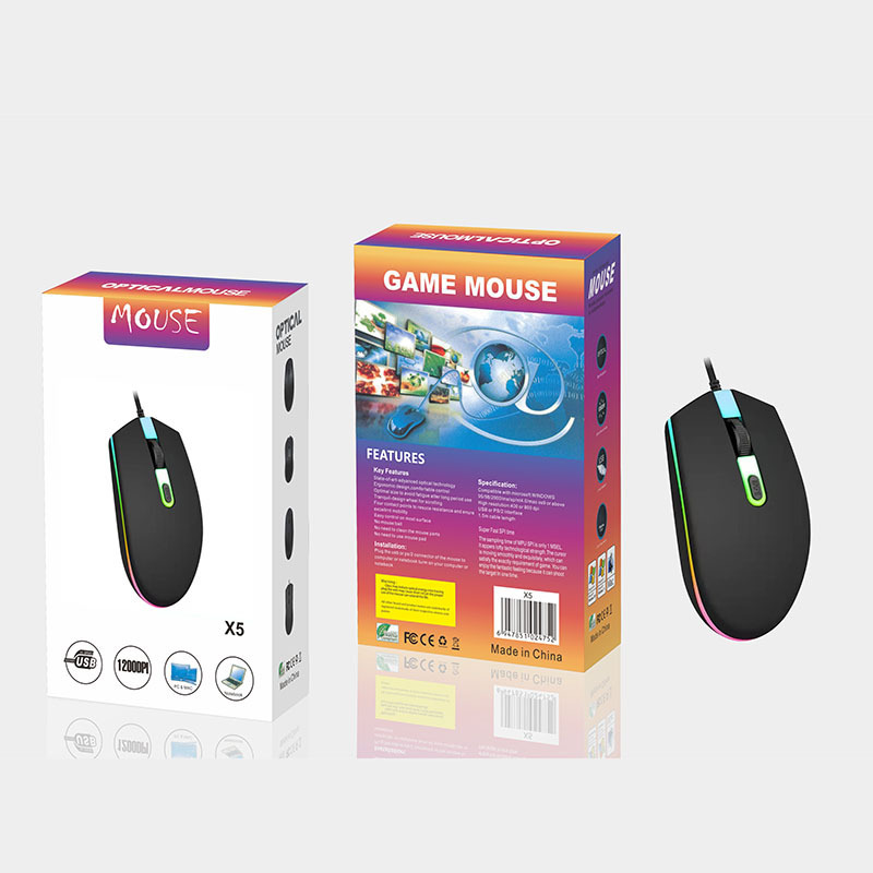 Fábrica de ratón cable transfronterizo al por mayor neutral de negocios computadora portátil de escritorio USB ergonomía
