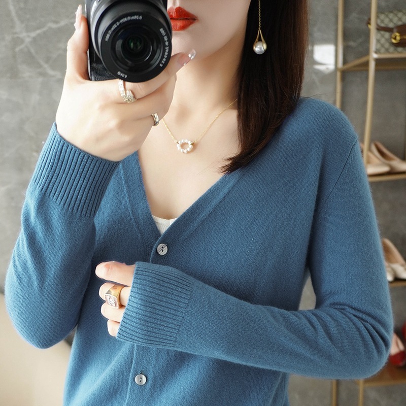 针织开衫大码毛衣开衫女宽松开衫外搭短款秋冬外套女长袖外套打底|undefined