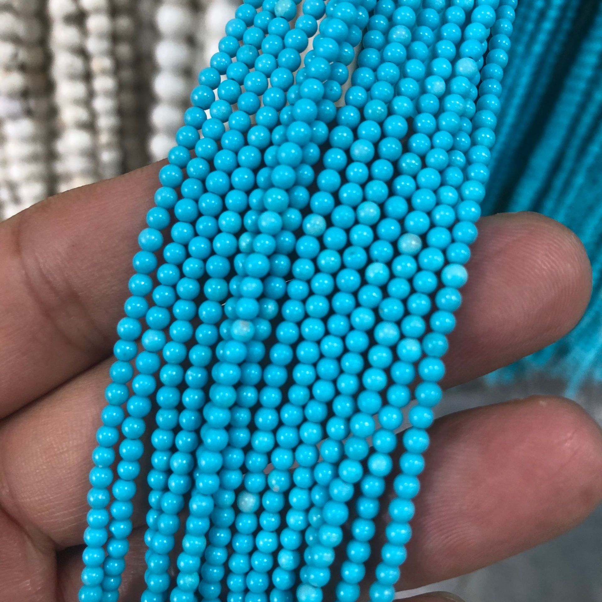 Quality turquoise round beads wax agate