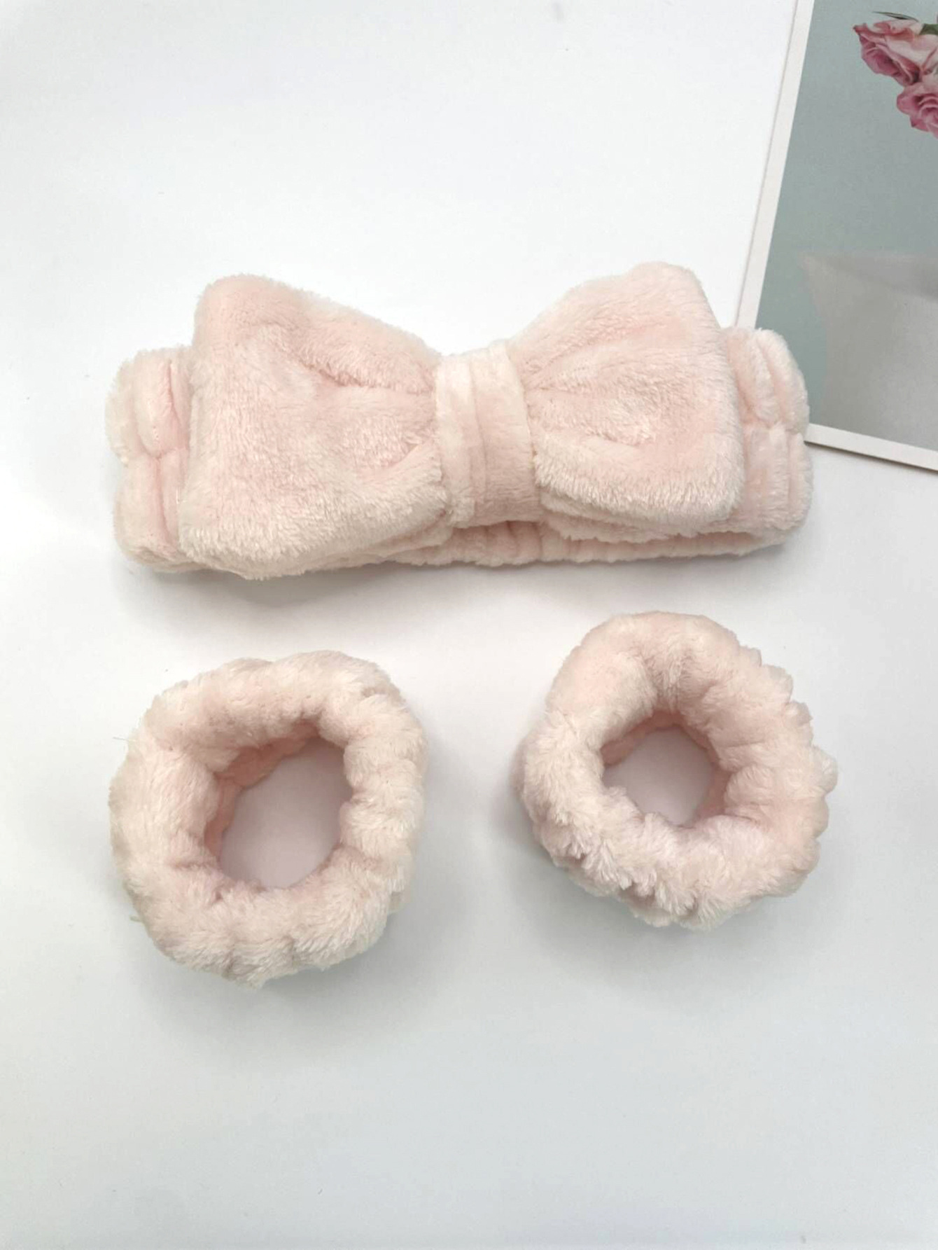 Arco banda de pelo al por mayor de las niñas de color sólido todo partido de maquillaje absorbente de sudor-limpieza lavado de cara correa de muñeca de franela banda de pelo