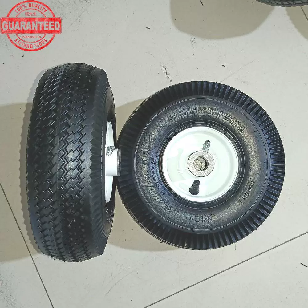 Вакуумная шина 410/350-4, 10inch пневматических резиновых колес, нагрузка на одно колесо 180kg подходит для всех видов транспортных средств.