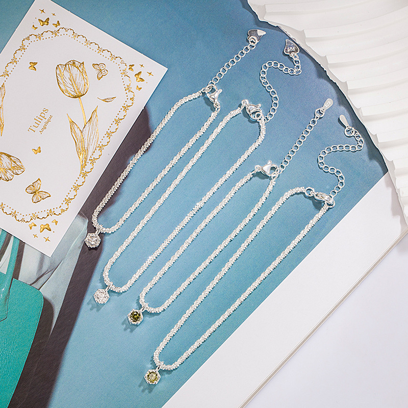 Sparkling Diamond Exquisite Baby's Breath Bracelet Anklet Women's Trendy Daily French Retro Niche Design High-End