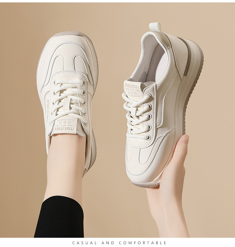 Giày sneaker nữ da thật đế mềm thoải mái, giày du lịch trắng thể thao trung niên mùa xuân hè — JST 1801 kaki trắng, JST 1801-1 kaki trắng thoáng khí, JST 1801-1 trắng đen thoáng khí, JST 1801 trắng đen chi tiết 10