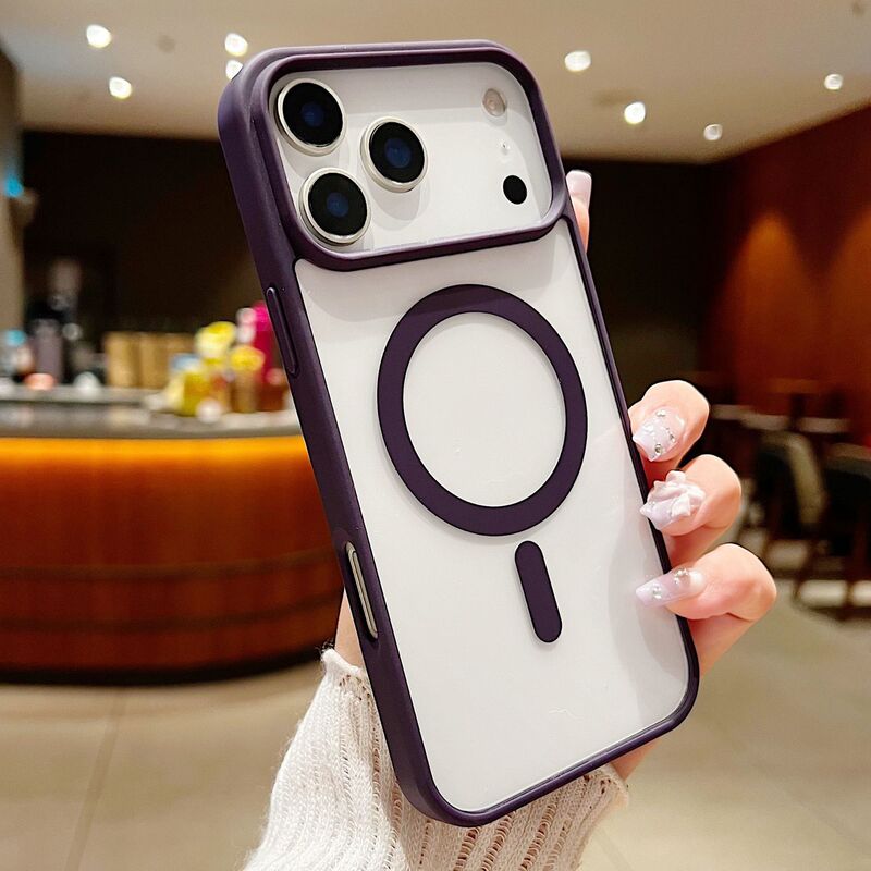 适用苹果17Airi马卡龙Phone17promax磁吸手机壳magsafe防摔大视窗|undefined