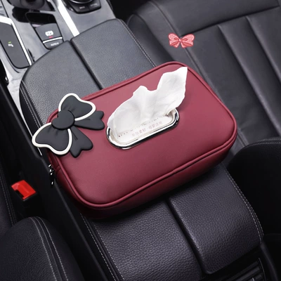 Car tissue box/set — box car leather paper