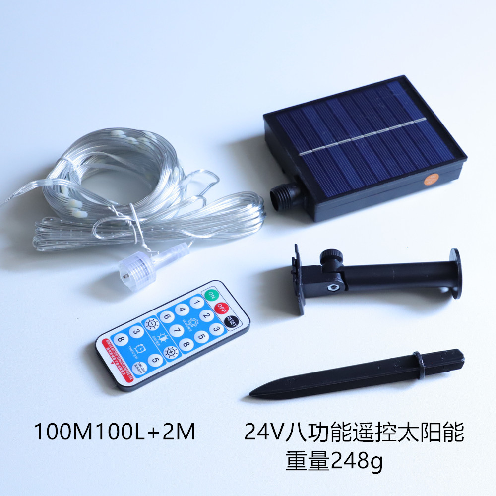 Amazon control remoto LED cuero cadena luz impermeable al aire libre baja tensión patio fiesta Decoración LED luz solar cadena