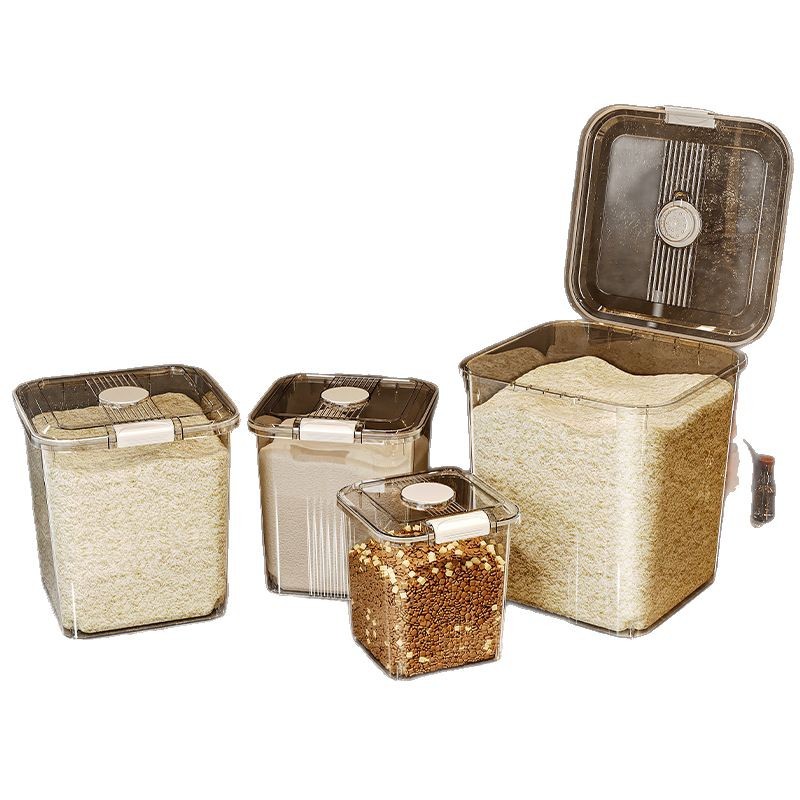 Barril de arroz doméstico 2025 nuevo barril de arroz sellado a prueba de insectos a prueba de humedad granos caja de almacenamiento de harina barril de cara