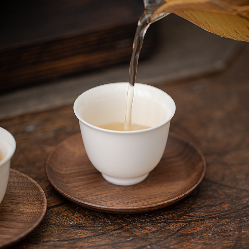 Posavasos de madera de nogal negro bandeja de taza de madera bandeja de té estera de té taza de té almohadilla de aislamiento juego de té de Kung Fu ceremonia del té Accesorios