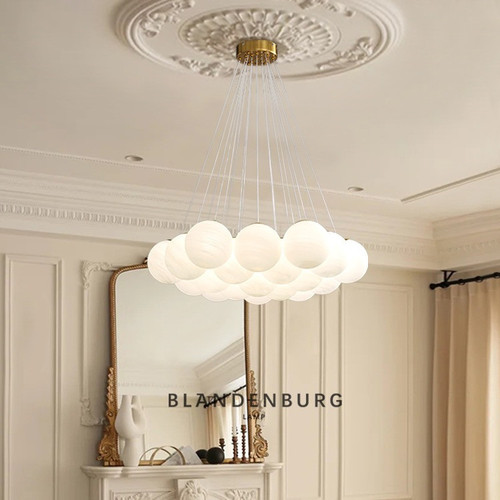Eye-protection Moon Bubble Bed Lamp Cream Style Chandelier French Light Decor Luxury Living Room Children's Magic Bean Planet Lamp